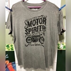 🆕⚜️Affliction gray/black short sleeve rivet embellished T-shirt